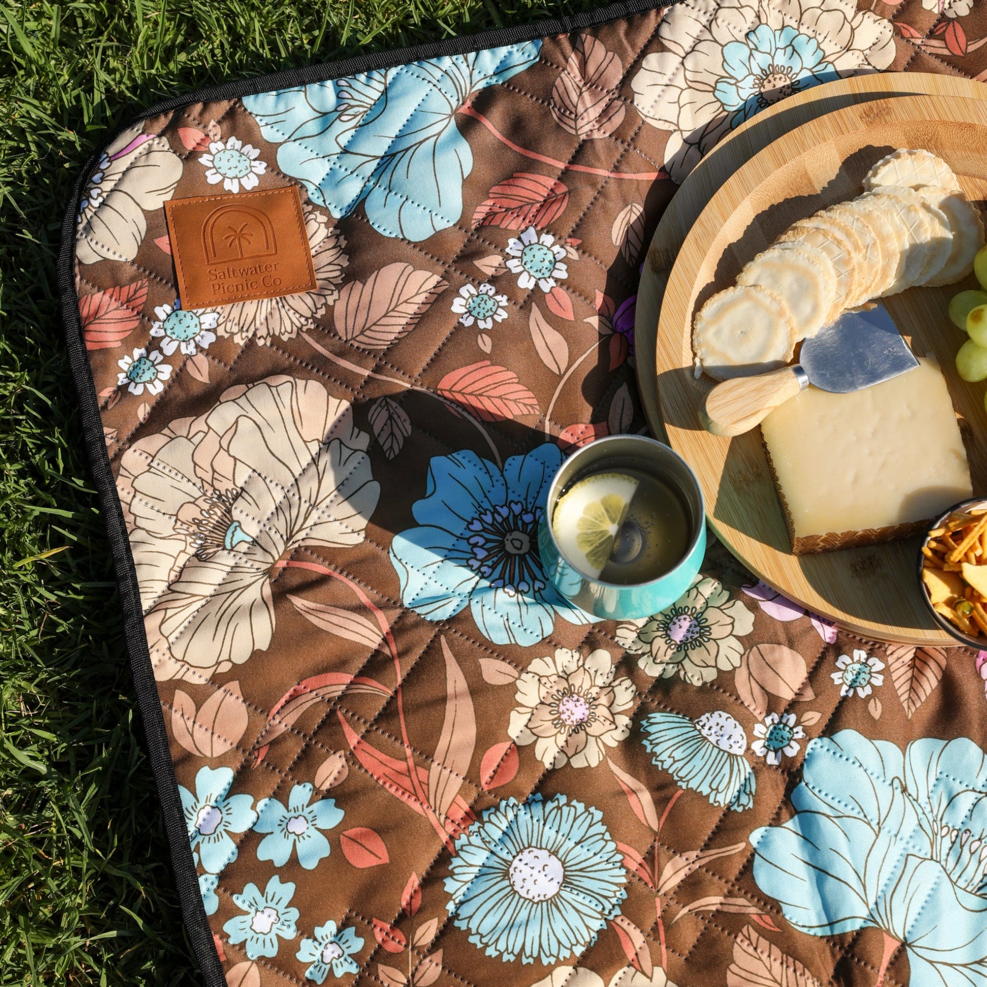 Retro Blooms Picnic Blanket
