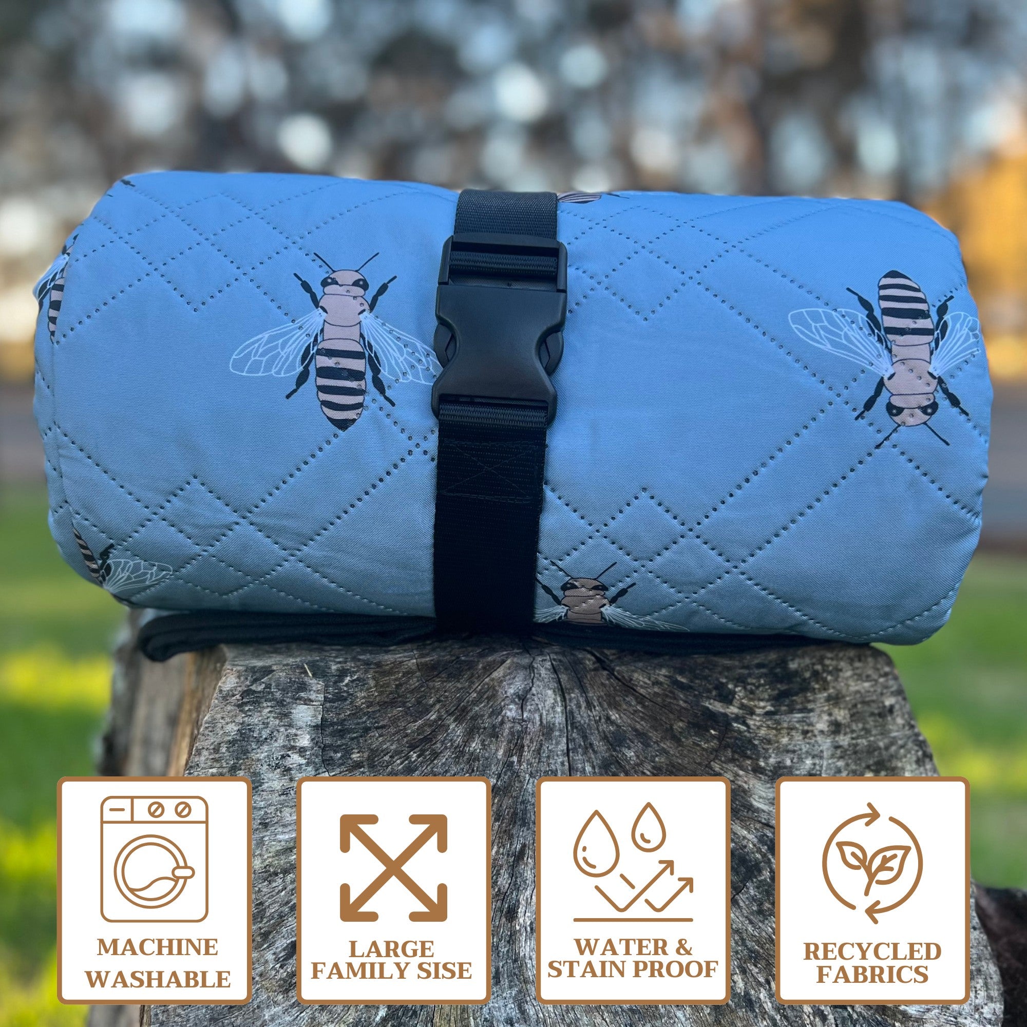 Fancy Bees Picnic Blanket