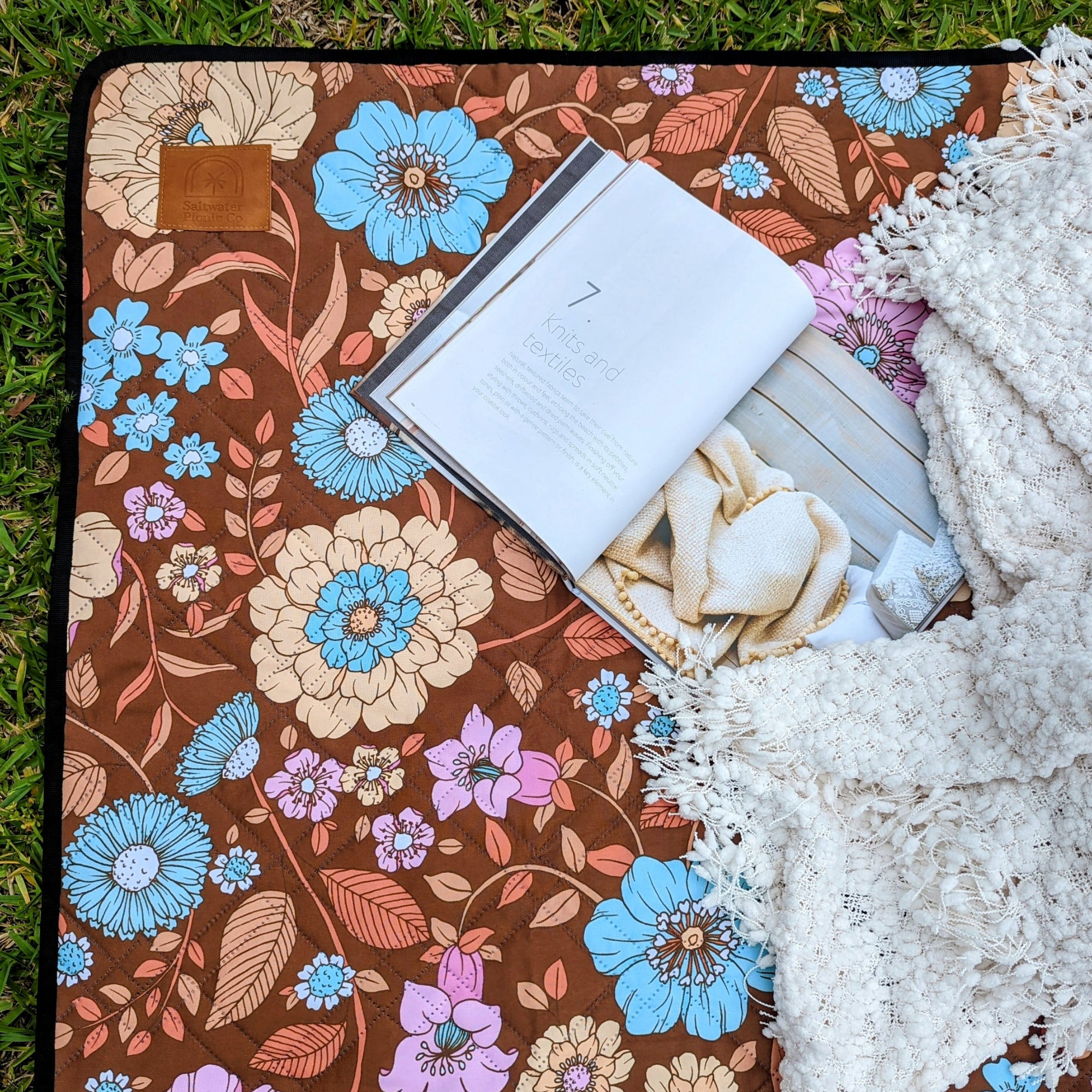 Retro Blooms Picnic Blanket